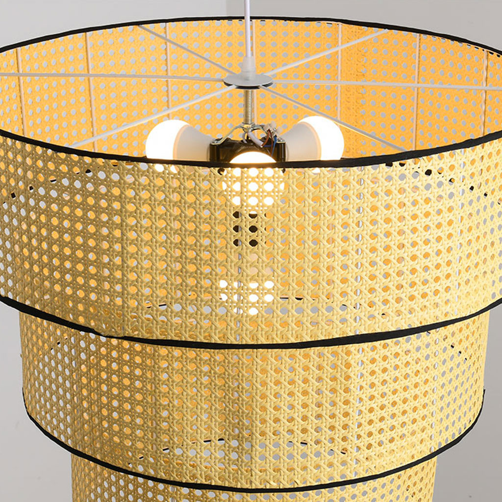 ArcoMead 3-Tiered Rattan Drum Pendant Light