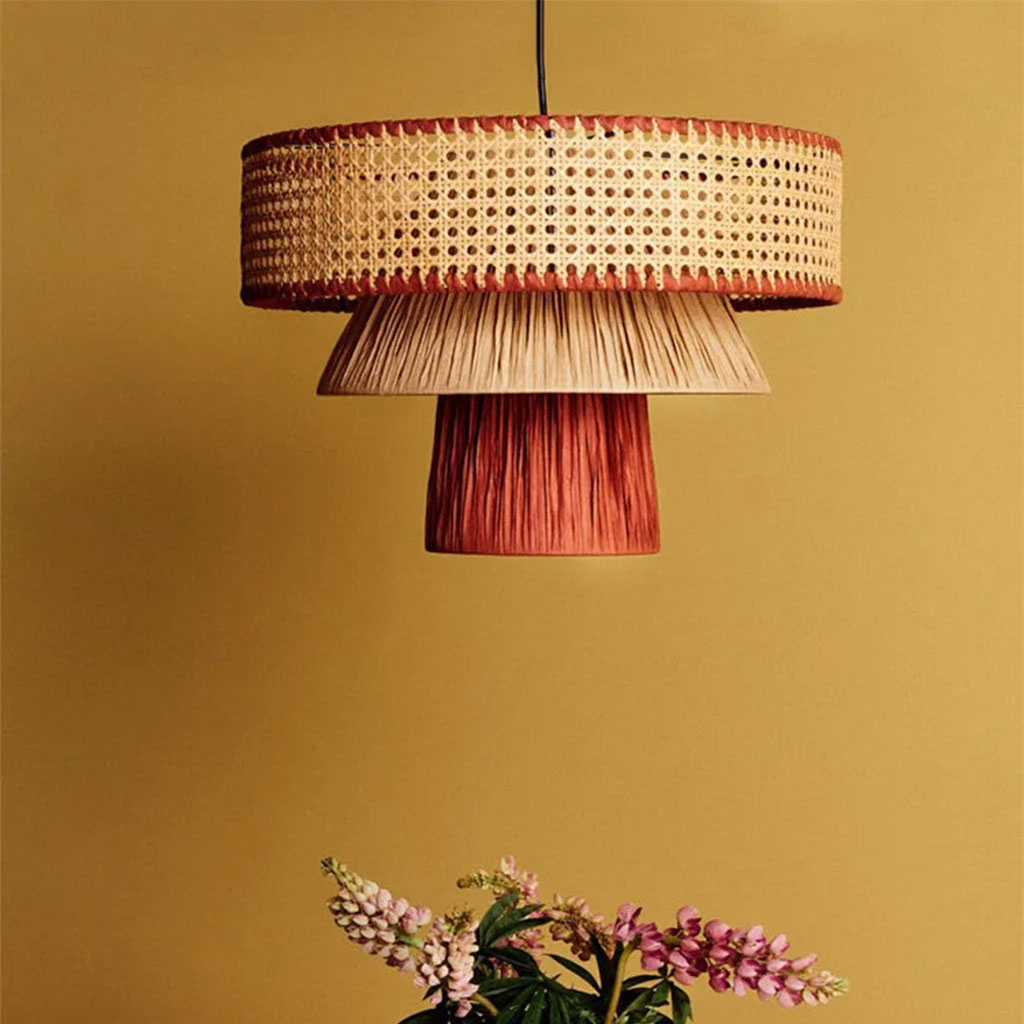 Rylie Rattan Black Pendant Light