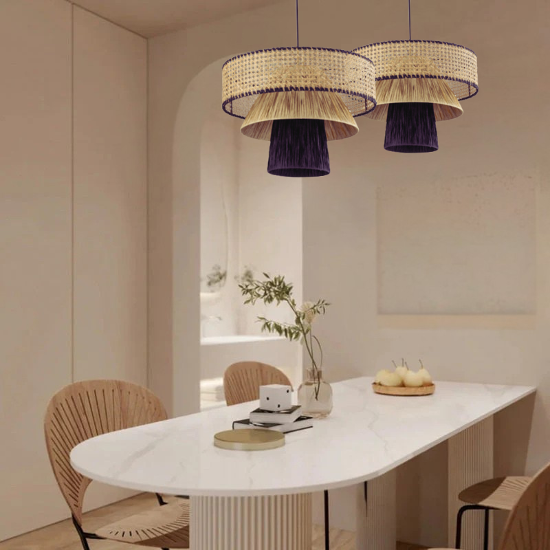 Rylie Rattan Black Pendant Light