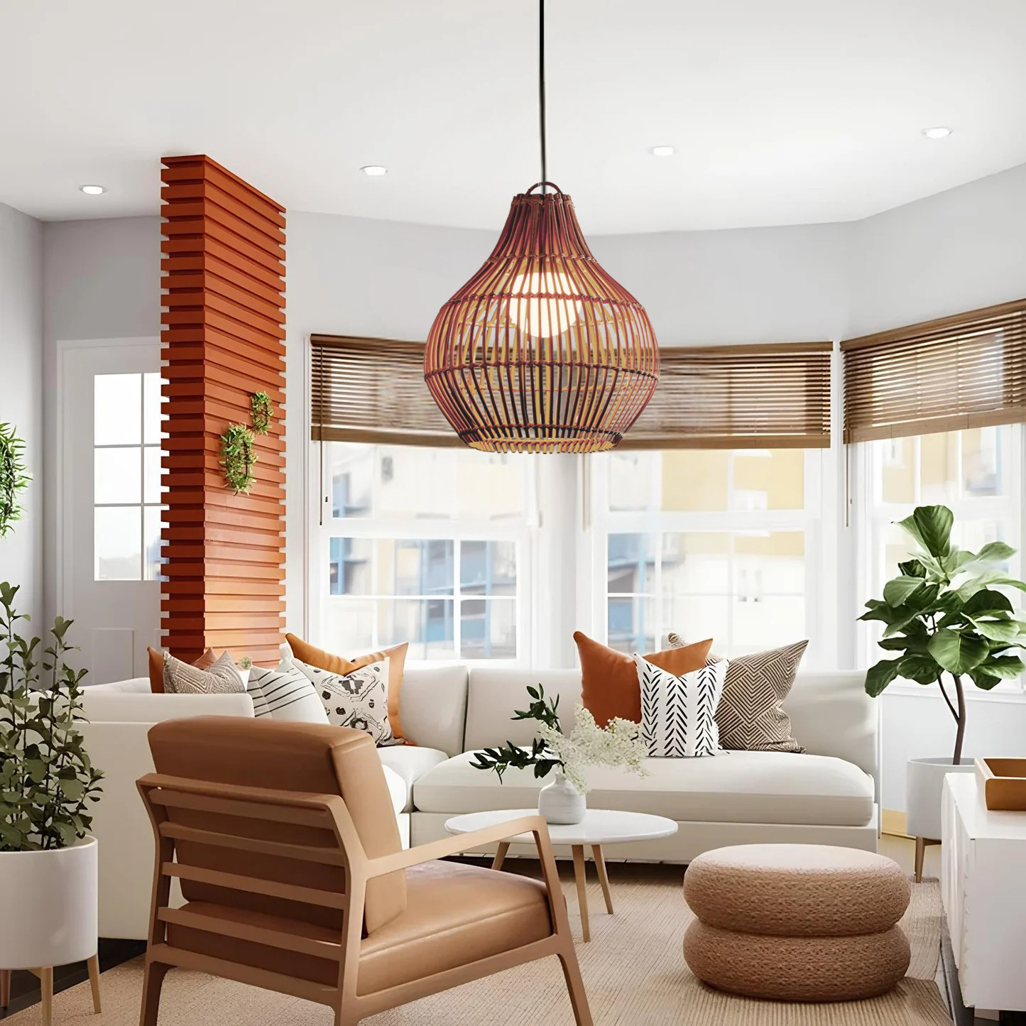 Dari Rattan Pendant Light