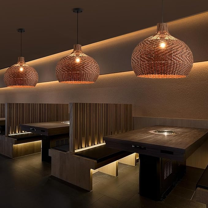 Tobago Small Rattan Pendant Light For Kitchen Island