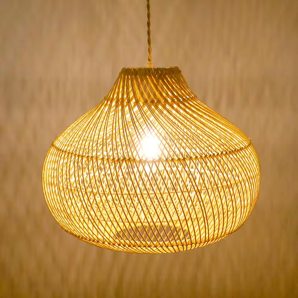 Karjearl Rattan Pendant Light 16 Inch