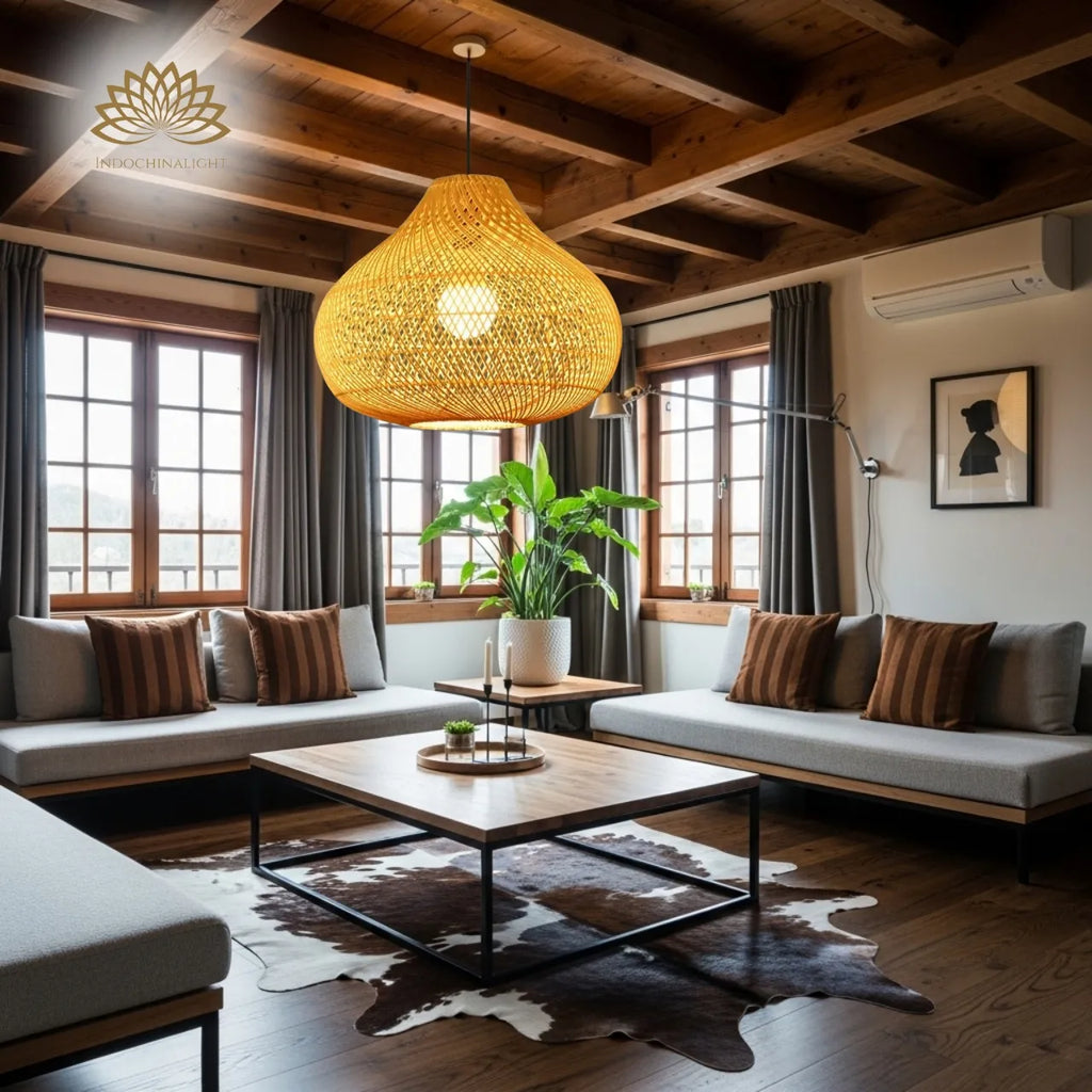 Karjearl Rattan Pendant Light 16 Inch