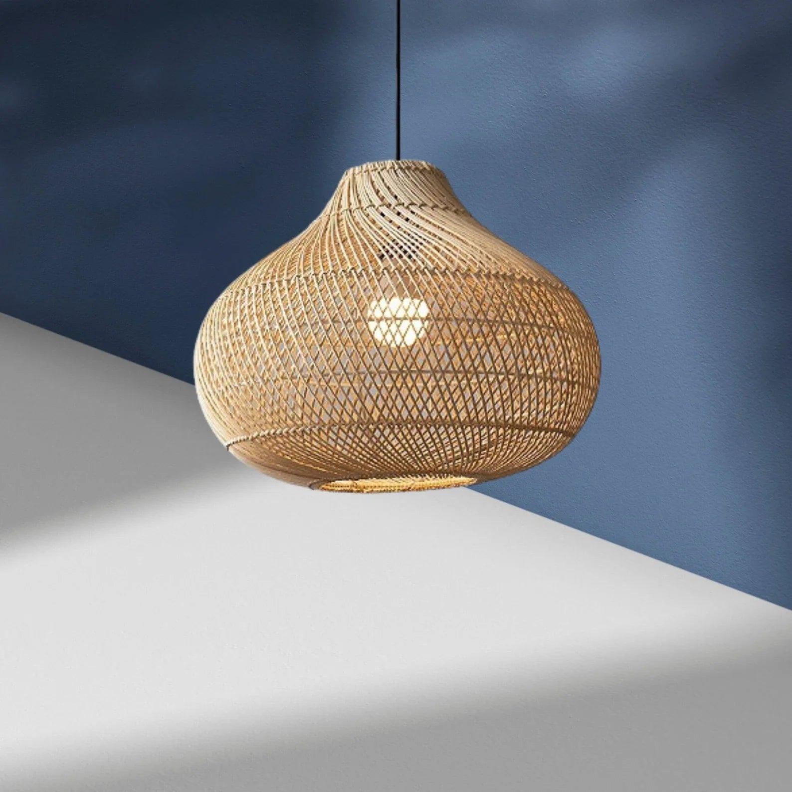Karjearl Rattan Pendant Light 16 Inch