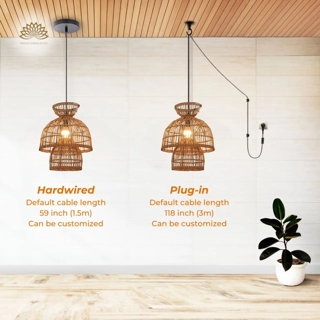 Boira II Rattan Pendant Light 16 Inches