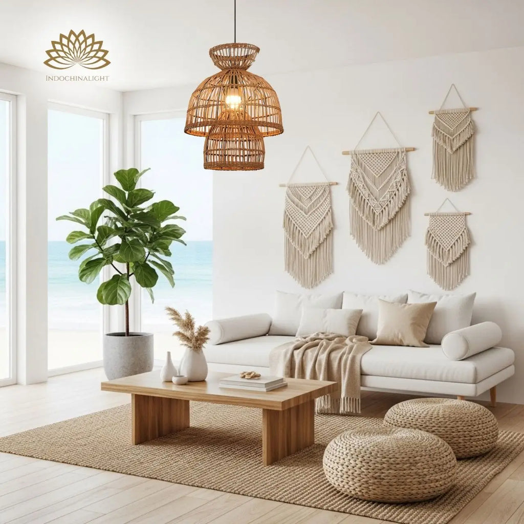 Boira II Rattan Pendant Light 16 Inches