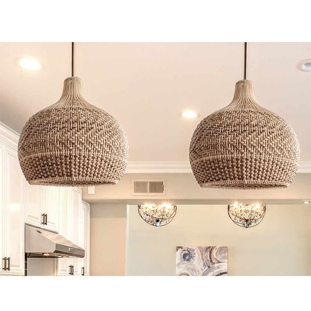 Tobago Small Rattan Pendant Light For Kitchen Island