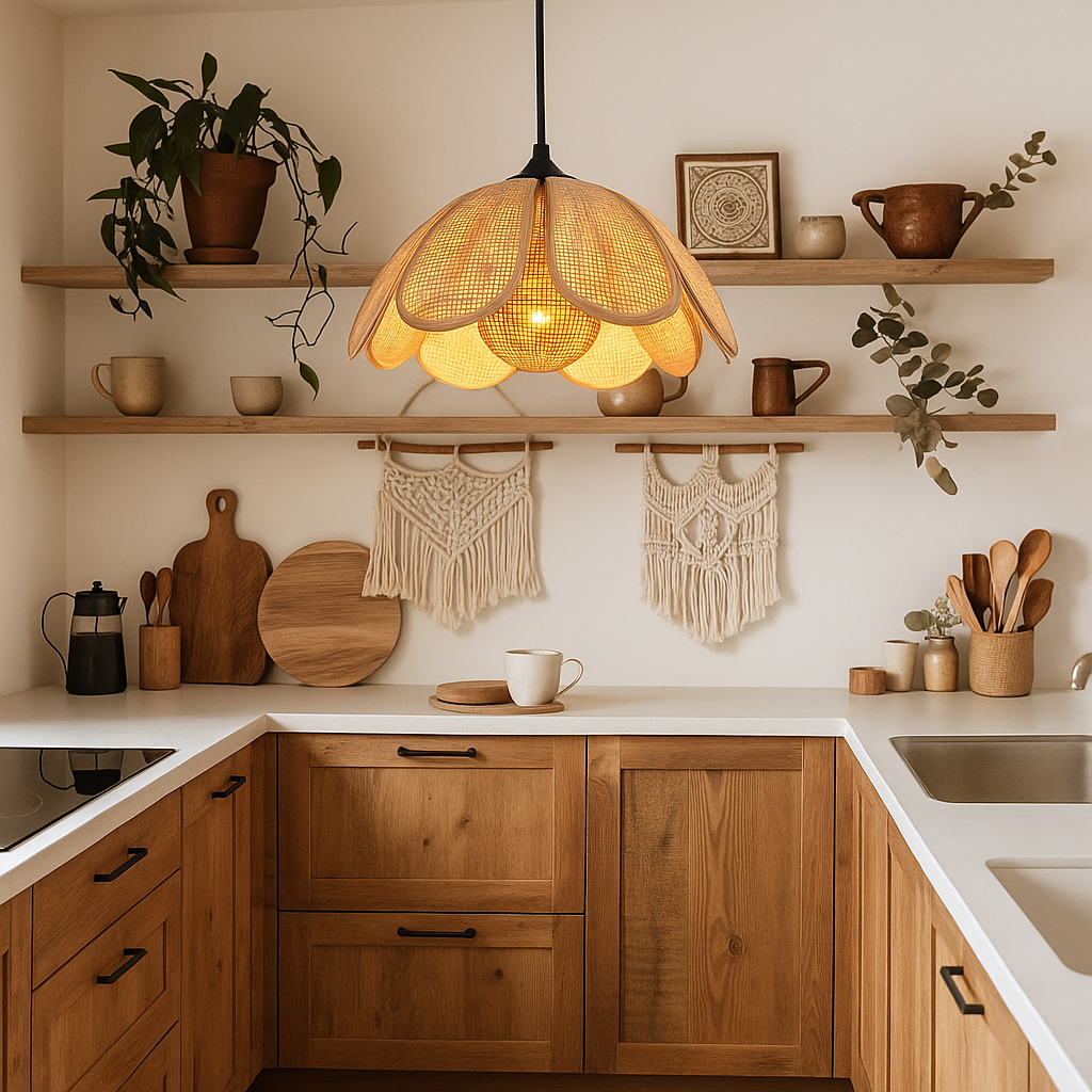 Bloom Wabi Sabi Rattan Pendant Light