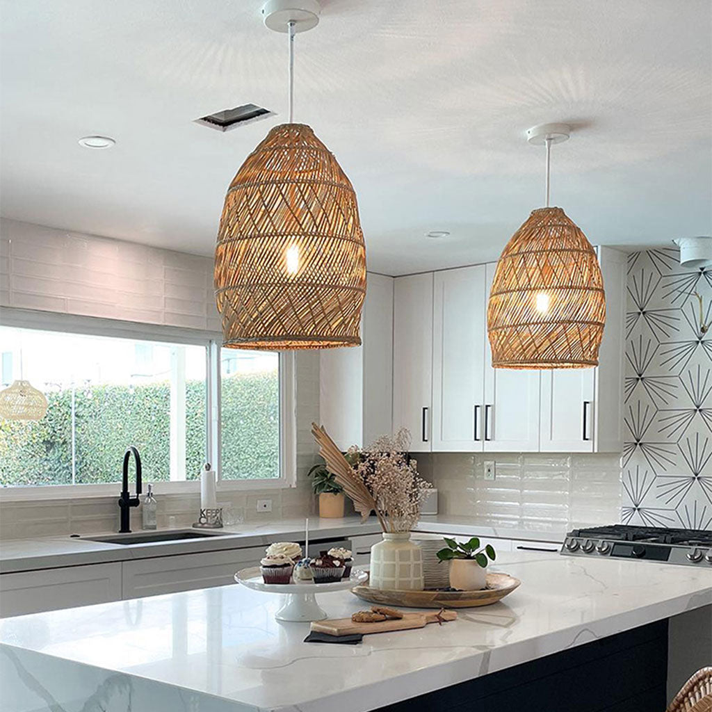 Minna Boho Woven Rattan Pendant 1-Light