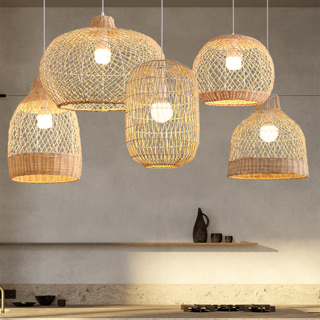 Flora Rattan Pendant 23 Inch Diameter Basket, Dome, Round