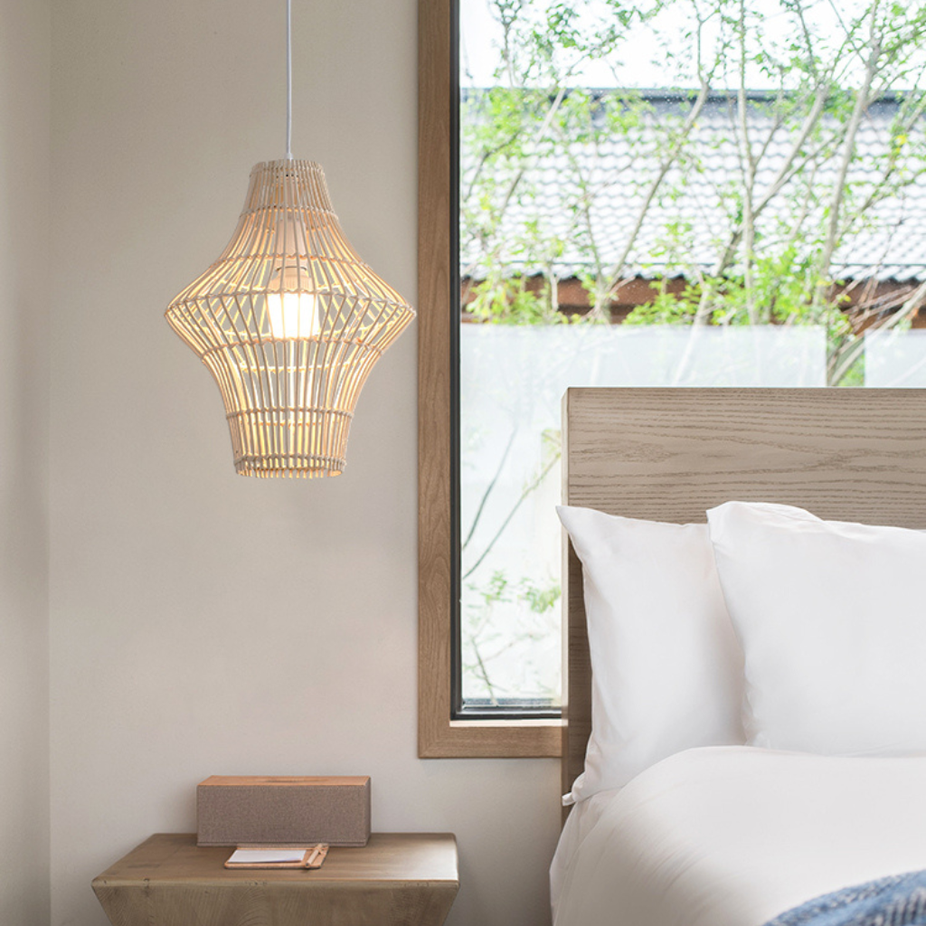 Geometric Rattan Pendant Light