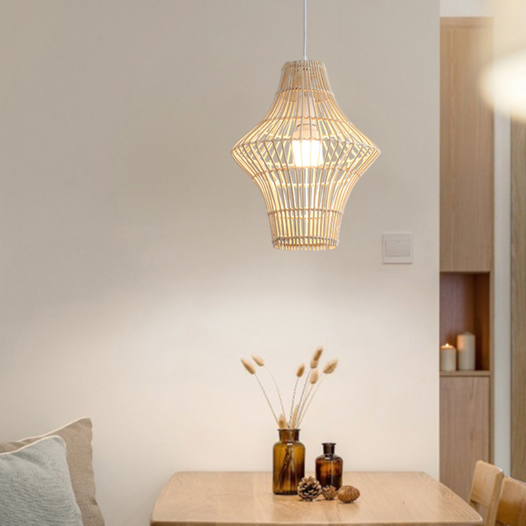 Geometric Rattan Pendant Light