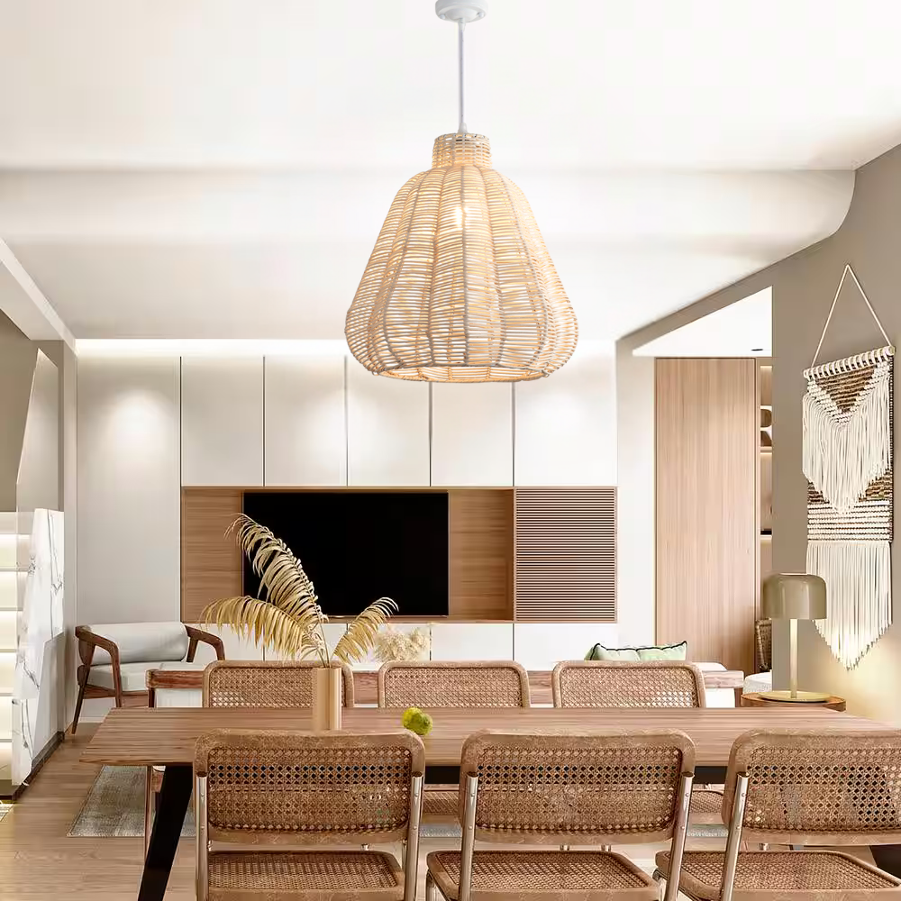 Kmart Black Wicker Rattan Pendant Light