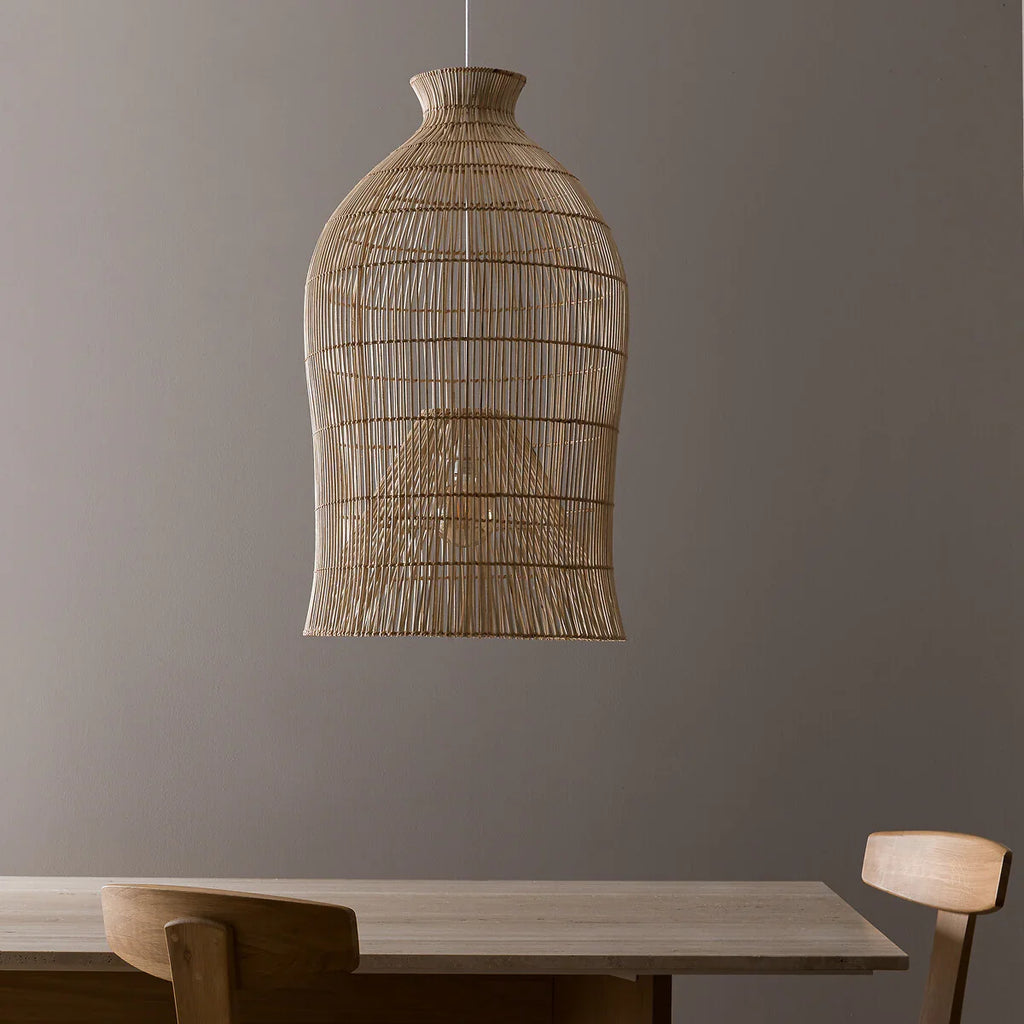 Lavinia Charming Bell Rattan Pendant Light