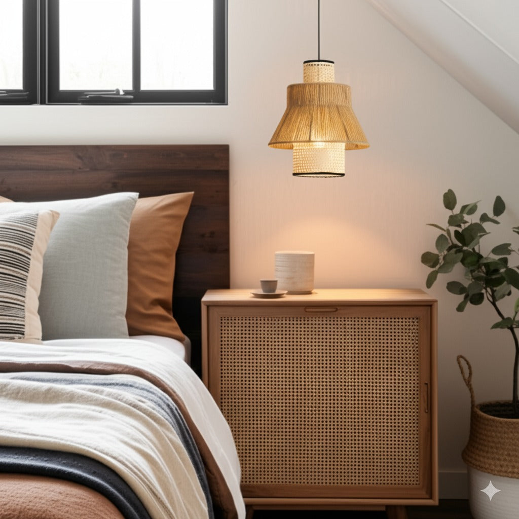 Laika Small Tiered Rattan Pendant Light