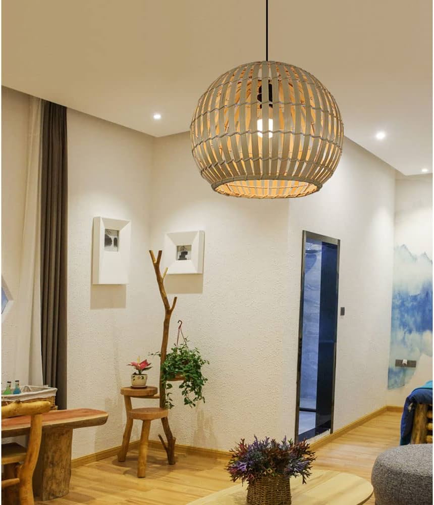 Calico Small Round Bamboo Pendant Light Shade