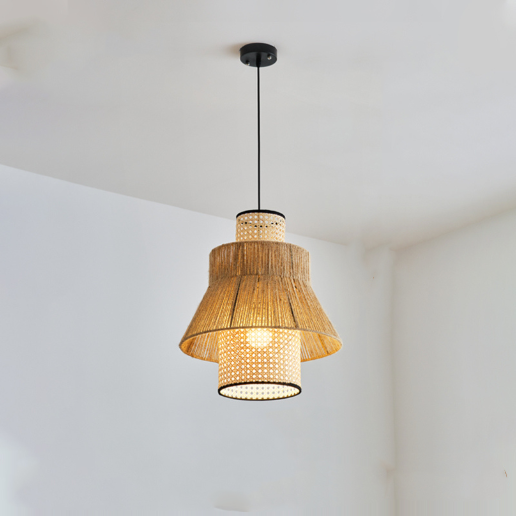 Laika Small Tiered Rattan Pendant Light