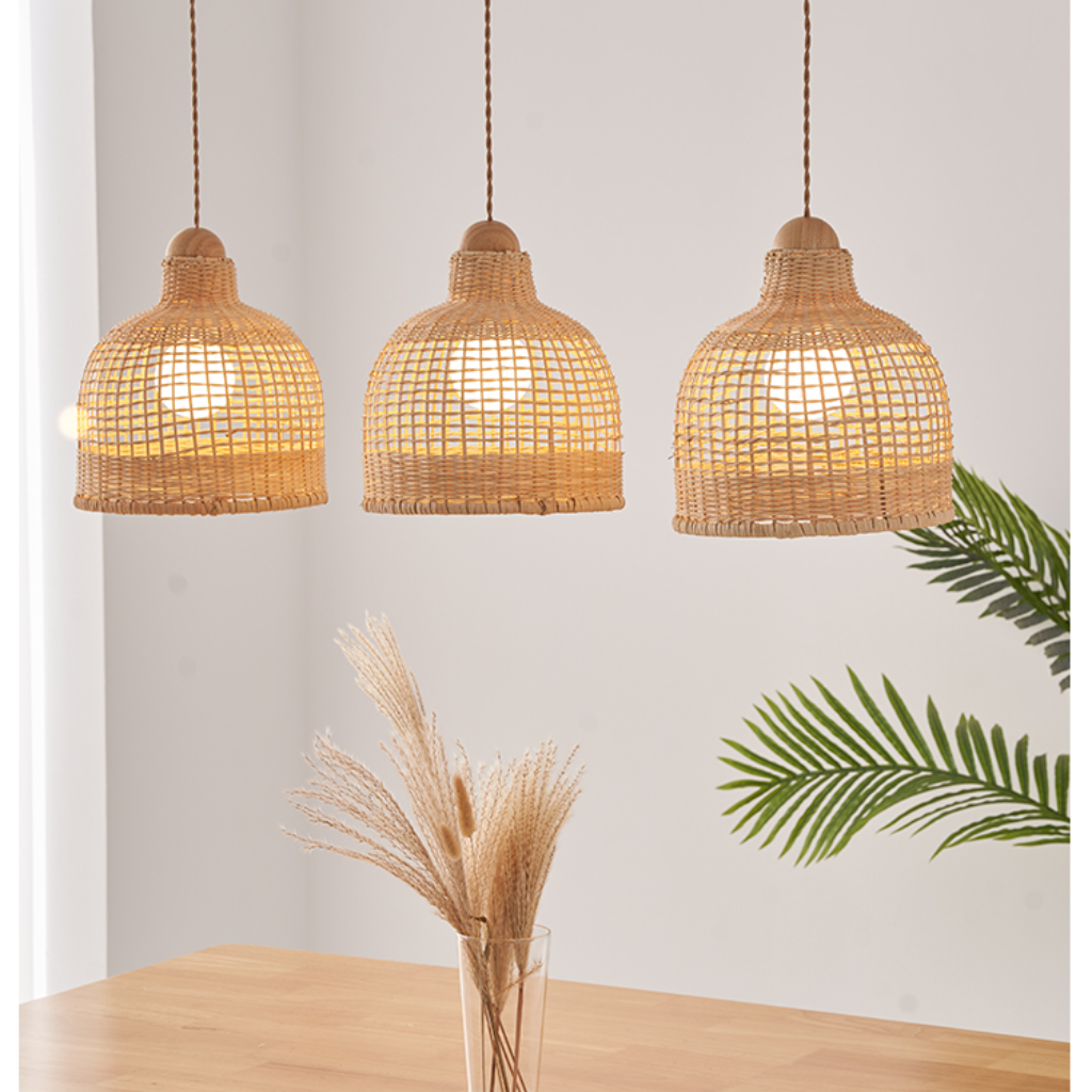 Arturesthome Rattan Basket Weave Pendant Light