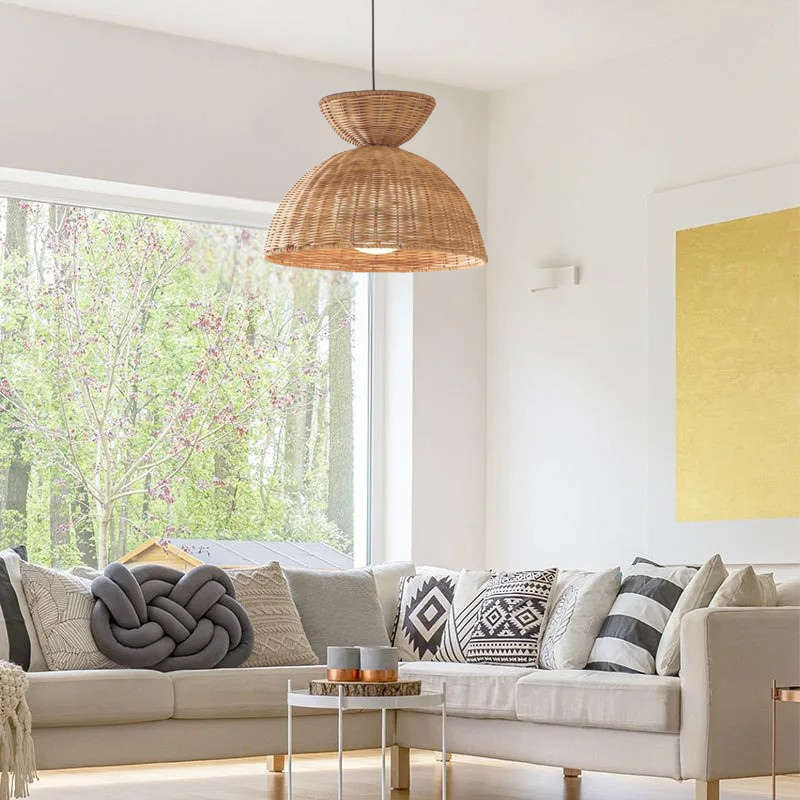 Liz Rattan Pendant Light