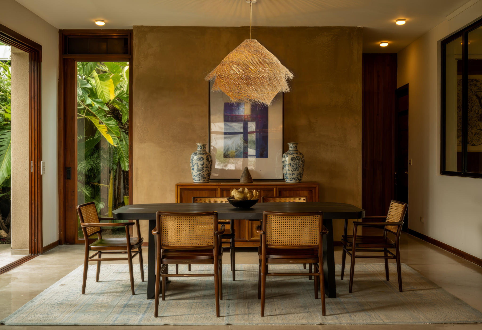 Ashburn Fringe Rattan Pendant Light