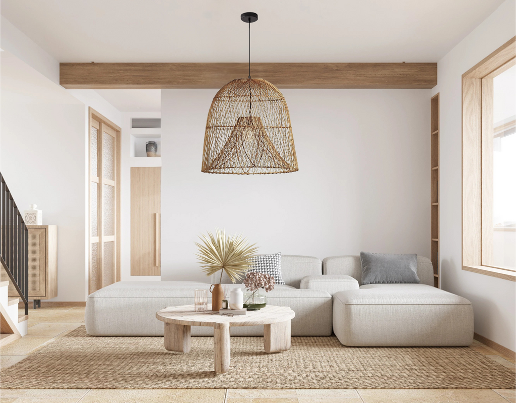 Kloe Woven Rattan Pendant Light