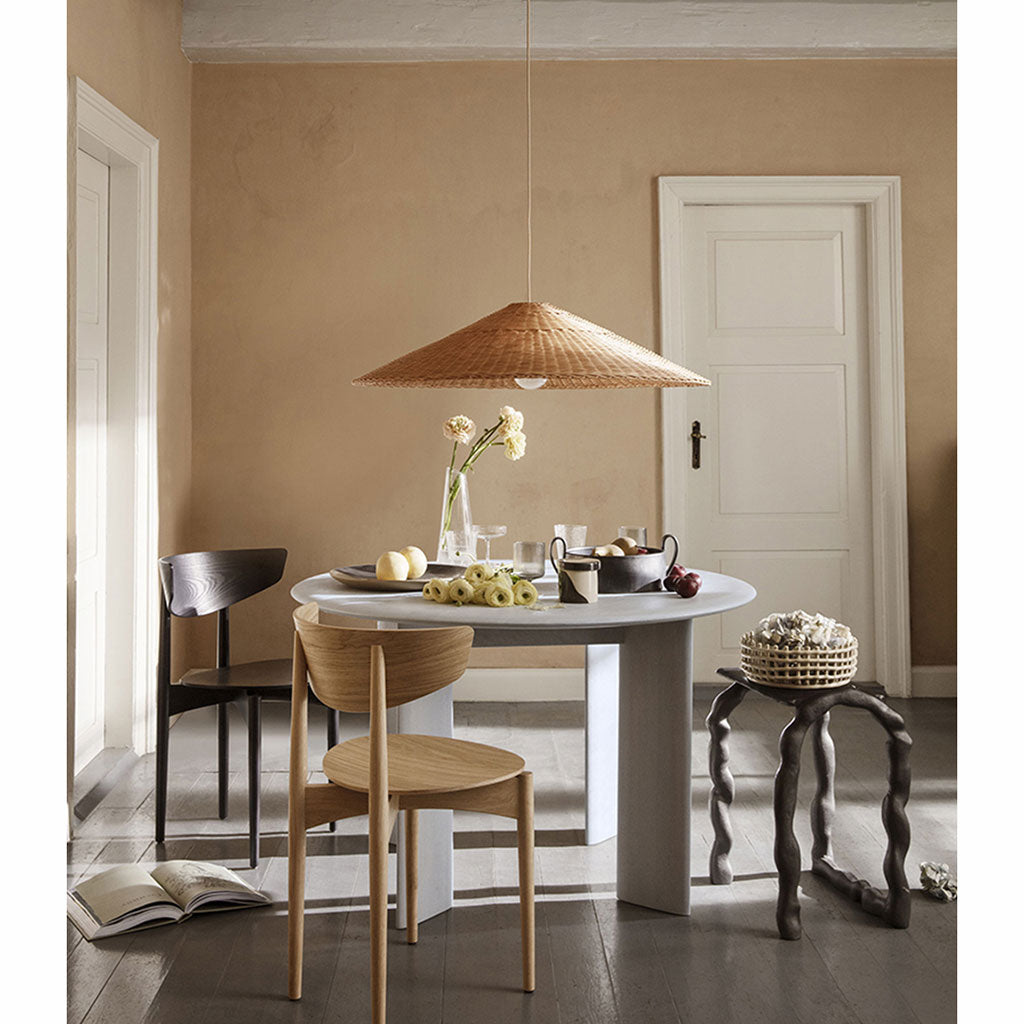 Carter Cone Woven Wicker Rattan Pendant Light