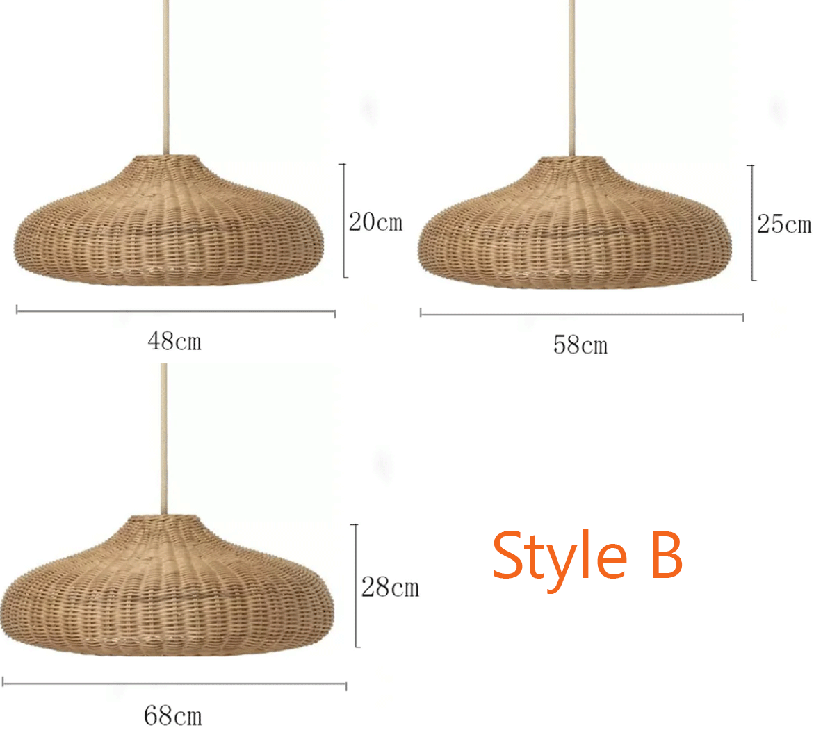 Finns Boho Small Basket 3 Rattan Pendant Light