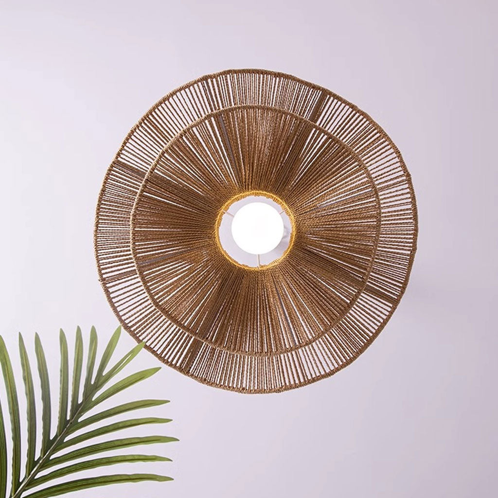 Double Layer Hemp Rope Wavy Pendant Lamp