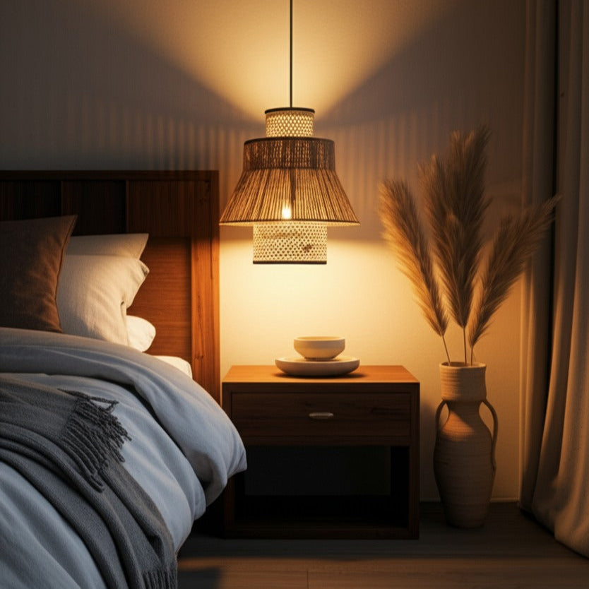Laika Small Tiered Rattan Pendant Light