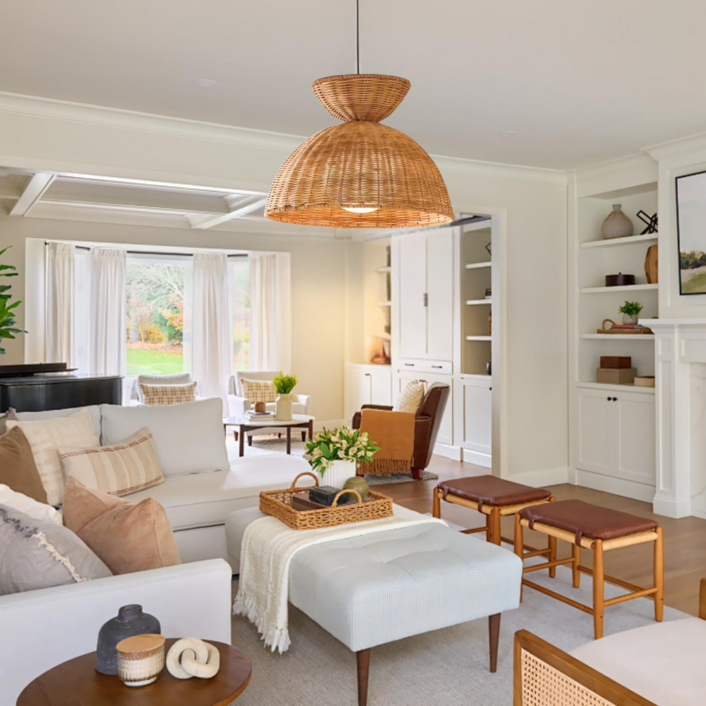 Liz Rattan Pendant Light