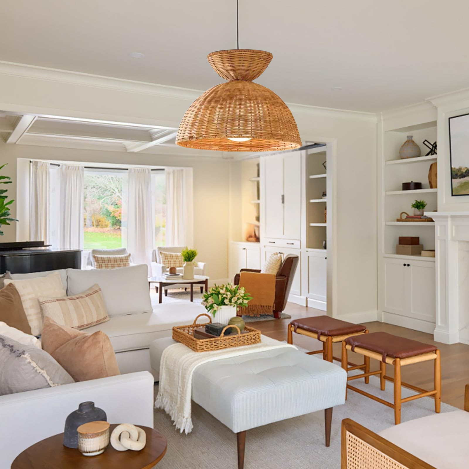 Liz Rattan Pendant Light