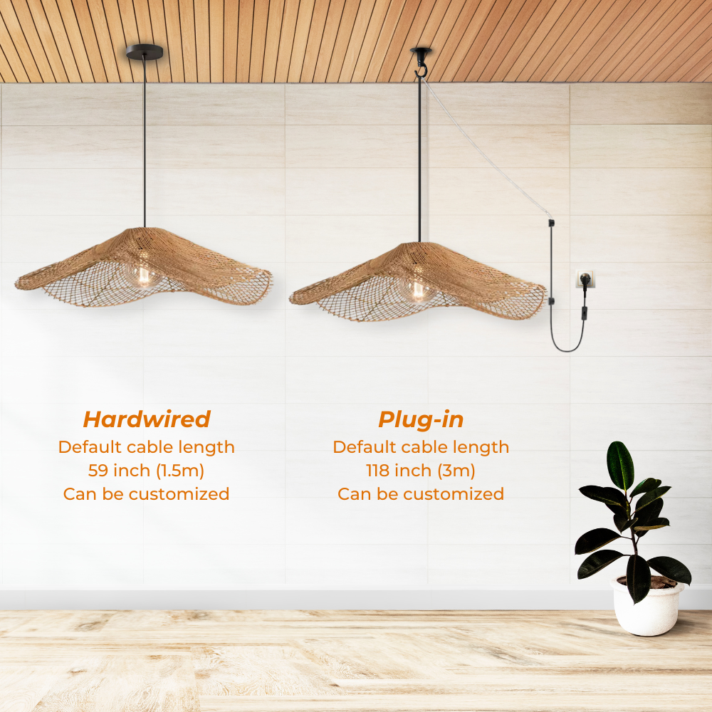 Chapeau Modern Rattan Ceiling Light