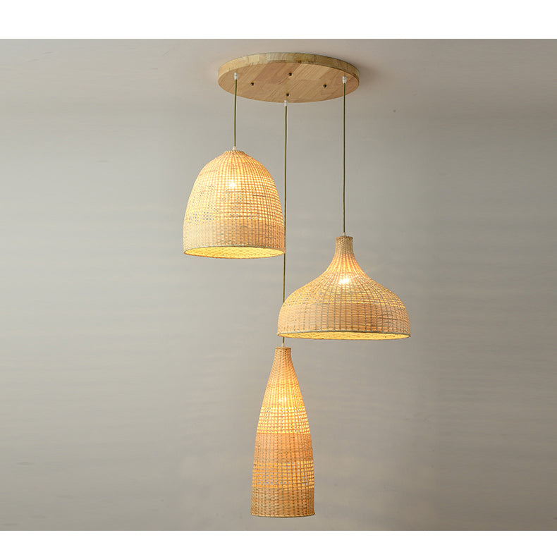 Kirsal Rattan Basket Pendant Light Shade - Cluster Hanging