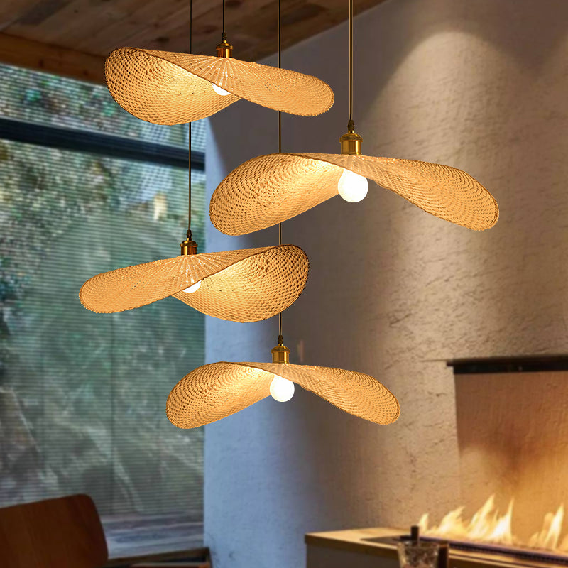 Ren Leaf Wabi Sabi Wicker Rattan Pendant Light