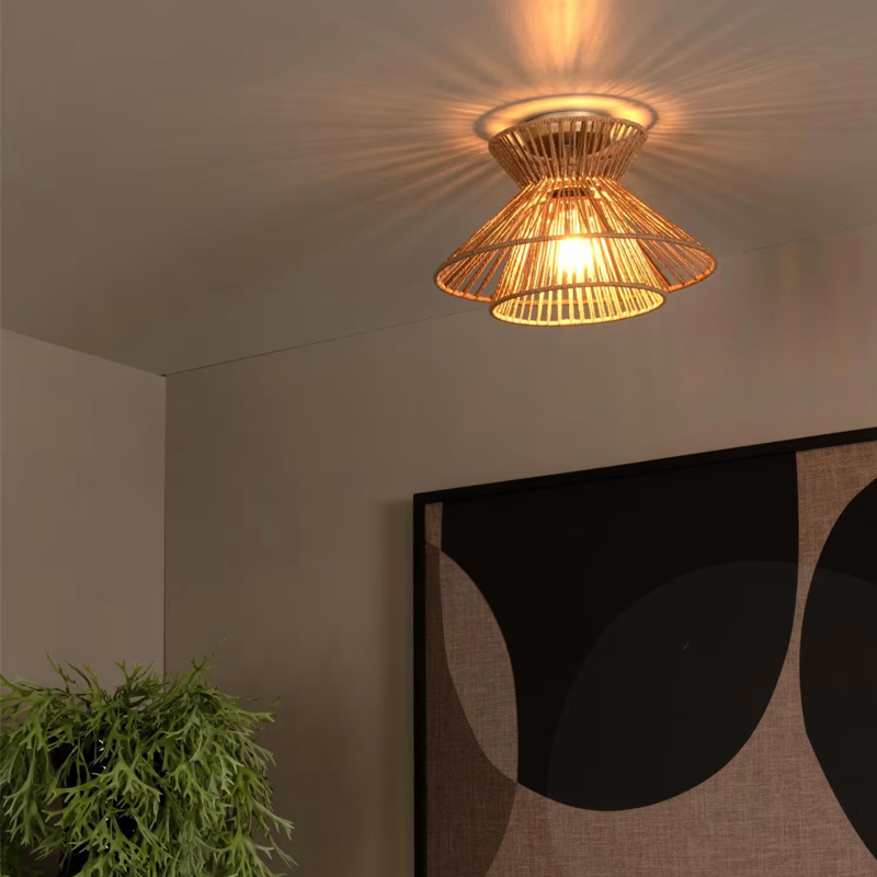 Tasman Wabi Sabi Rattan Ceiling Light