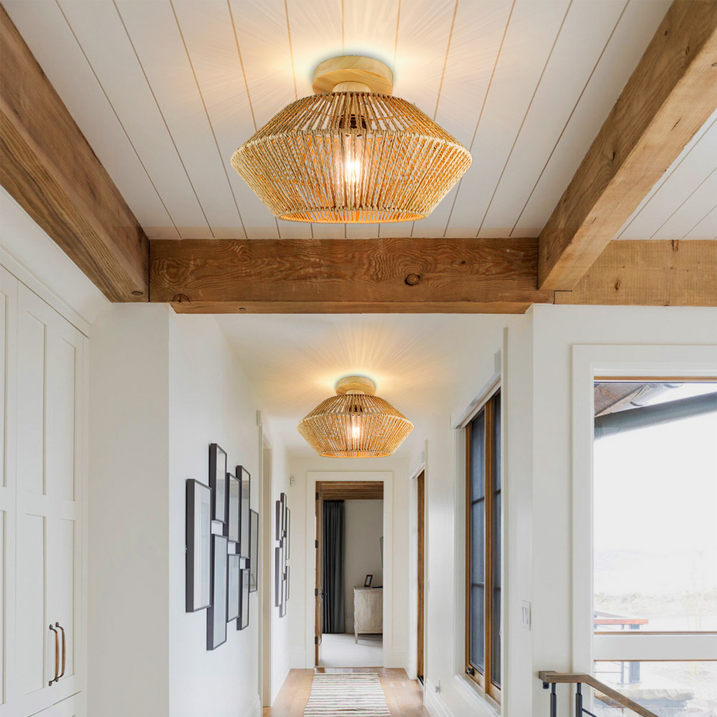 Femila Boho Rattan Ceiling Light