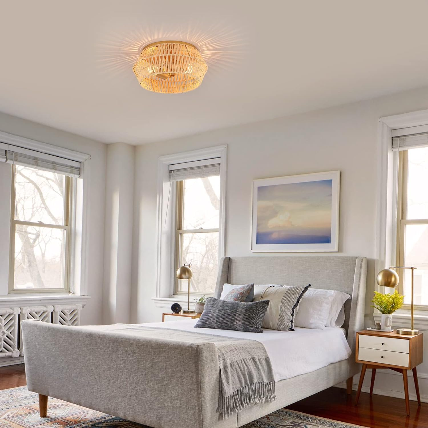 Cattleya Boho Rattan Ceiling Light