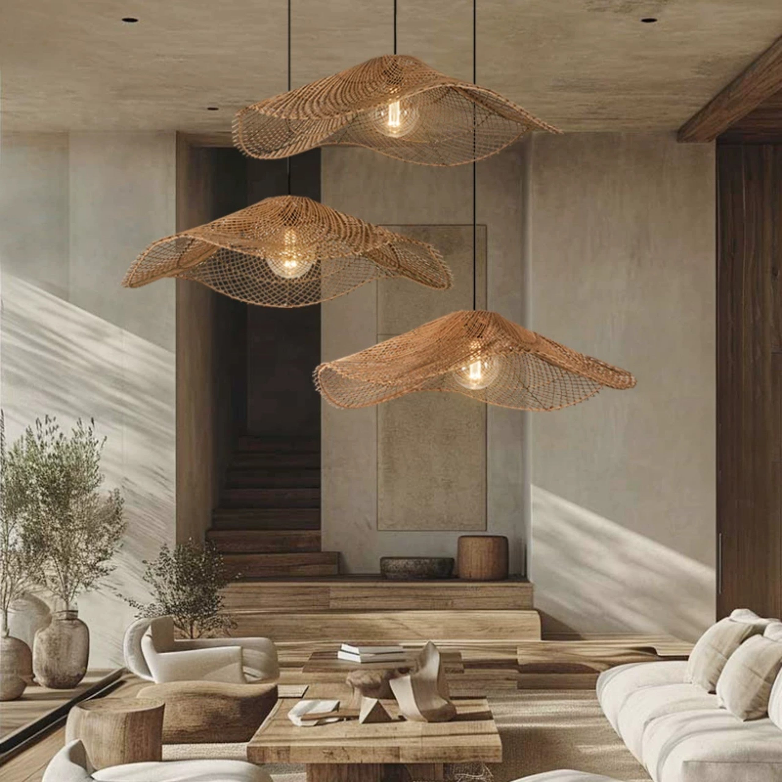 Chapeau Modern Rattan Ceiling Light