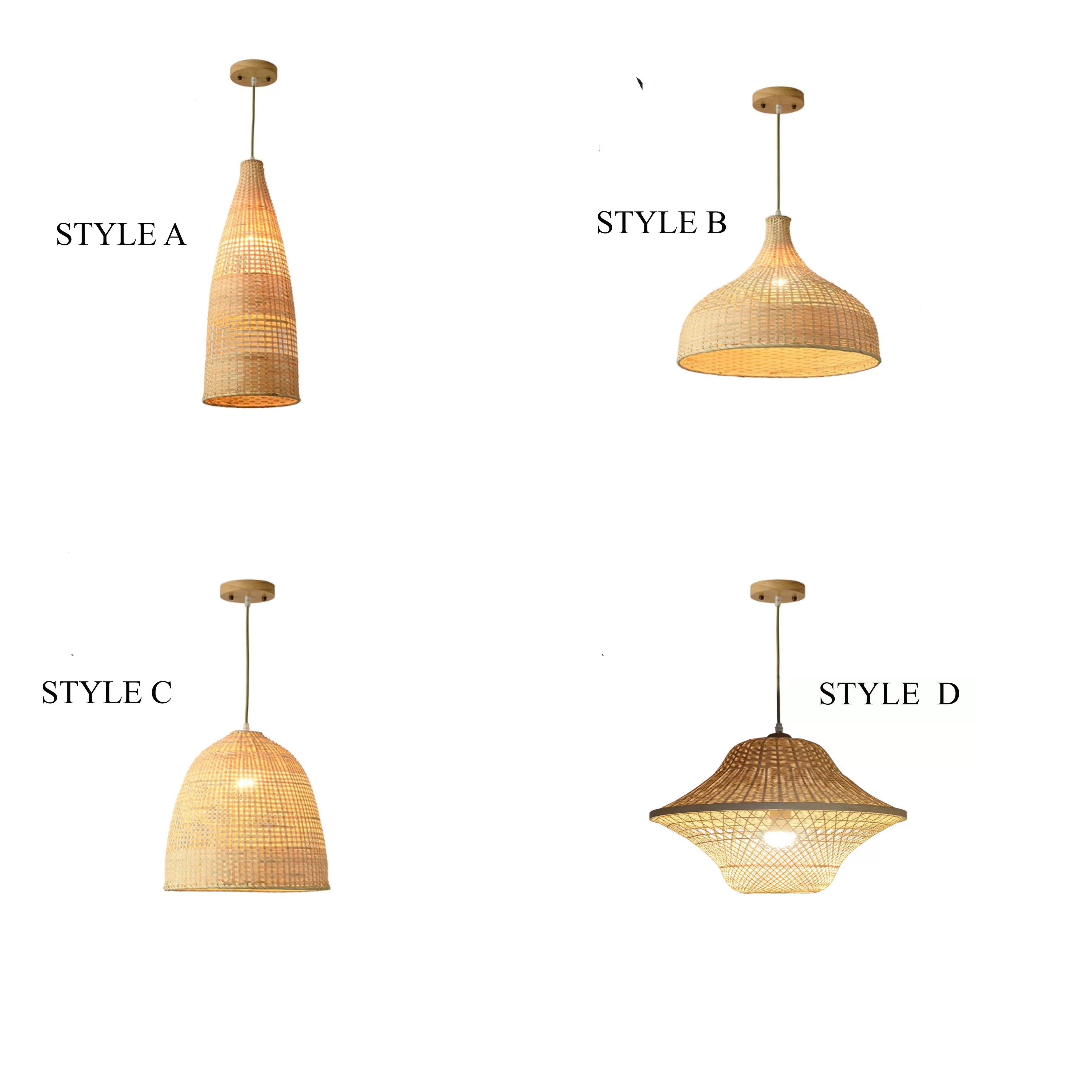 Kirsal Rattan Basket Pendant Light Shade - Cluster Hanging