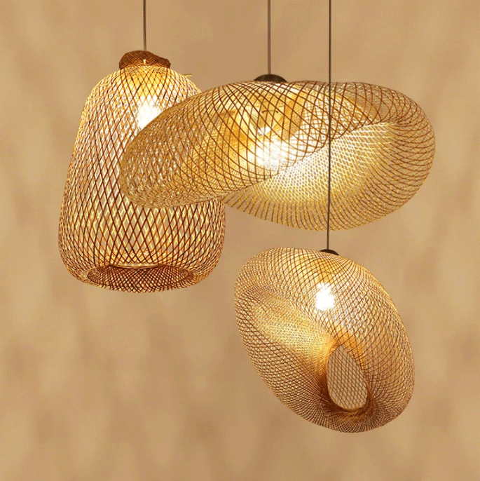 Pattranan Wabi Sabi Bamboo Woven Pendant Light