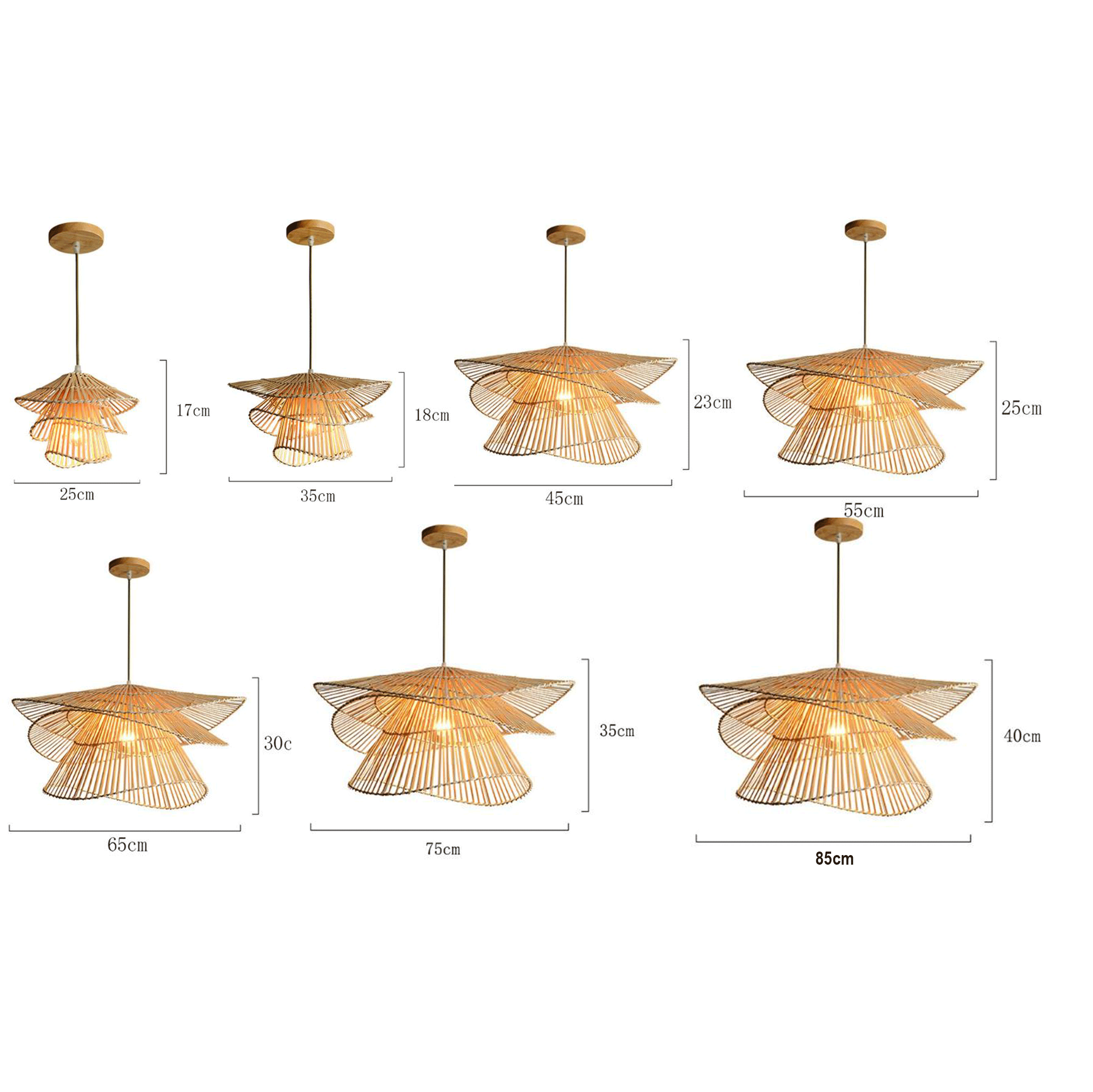 Wilby Tiered Bamboo Pendant Light