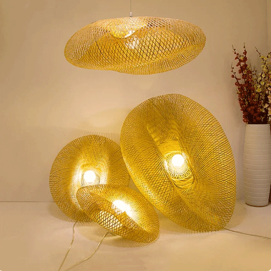 Pattranan Wabi Sabi Bamboo Woven Pendant Light