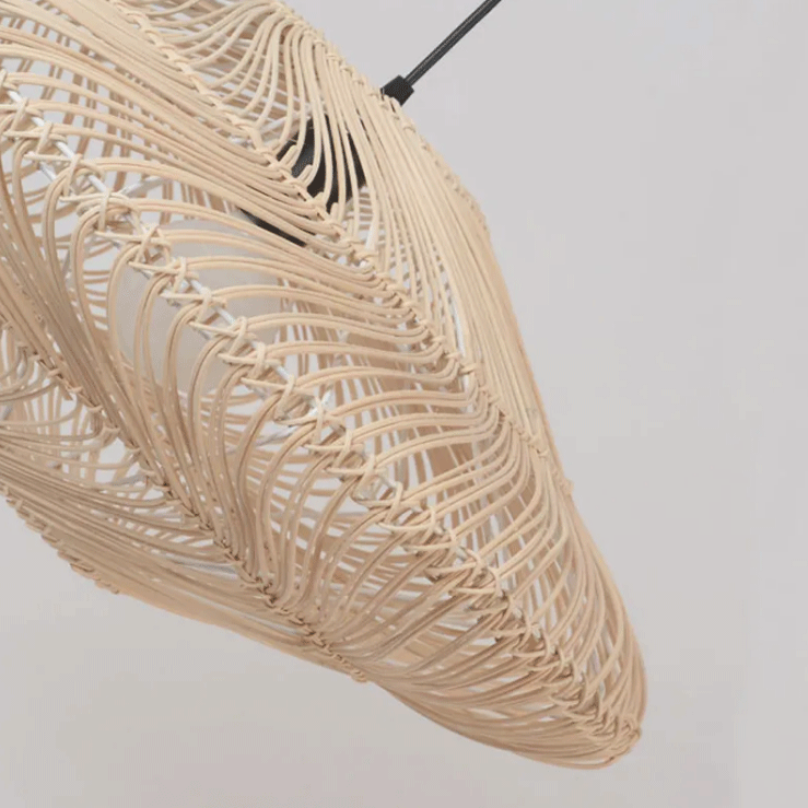 Flying Saucer Black Rattan Pendants