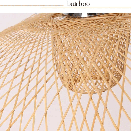 Natural Lotus Leaf Woven Bamboo Pendant Light