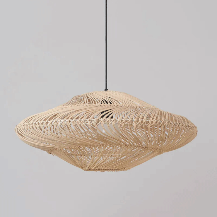 Flying Saucer Black Rattan Pendants