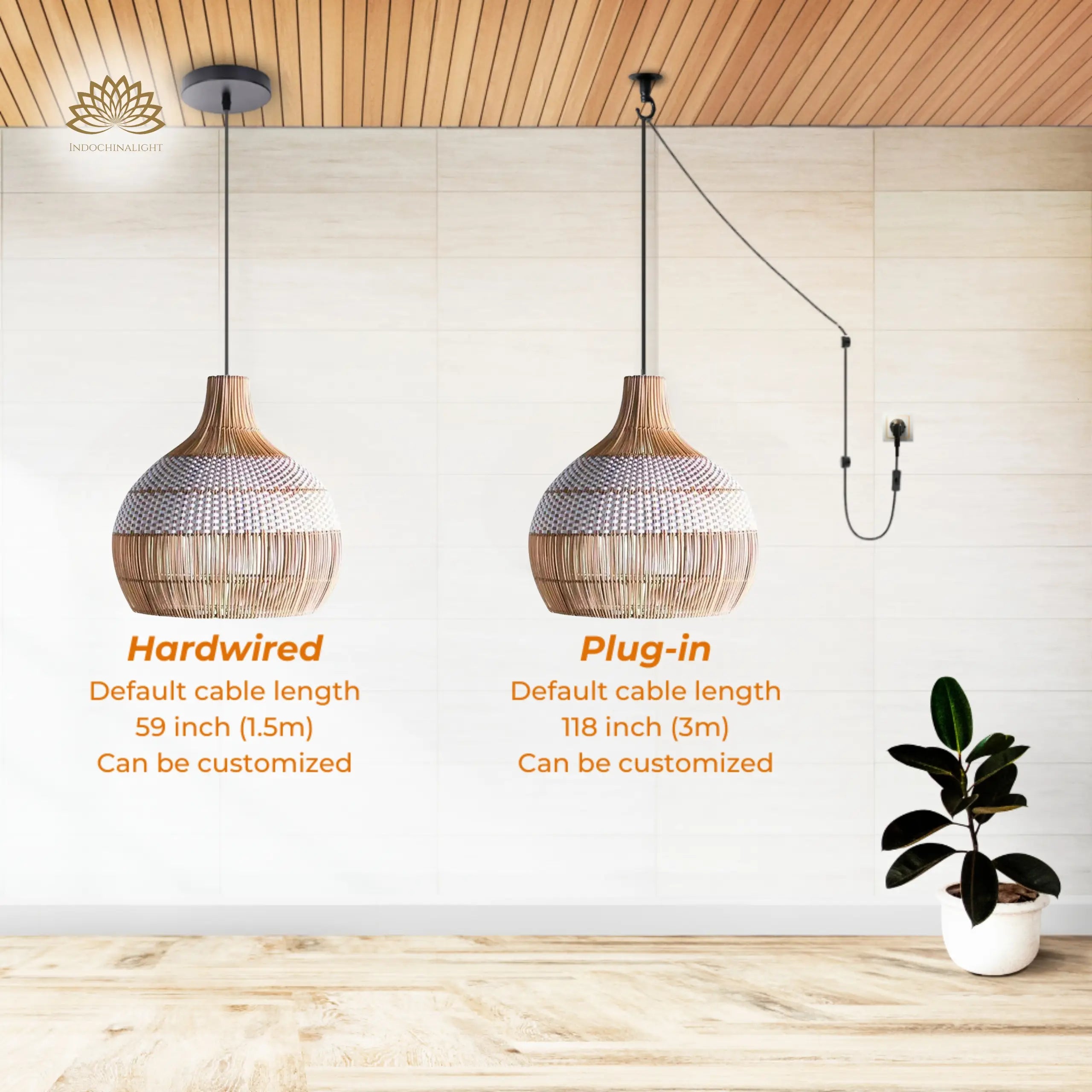 Beatrice Boho White Dome Basket Rattan Pendant Light