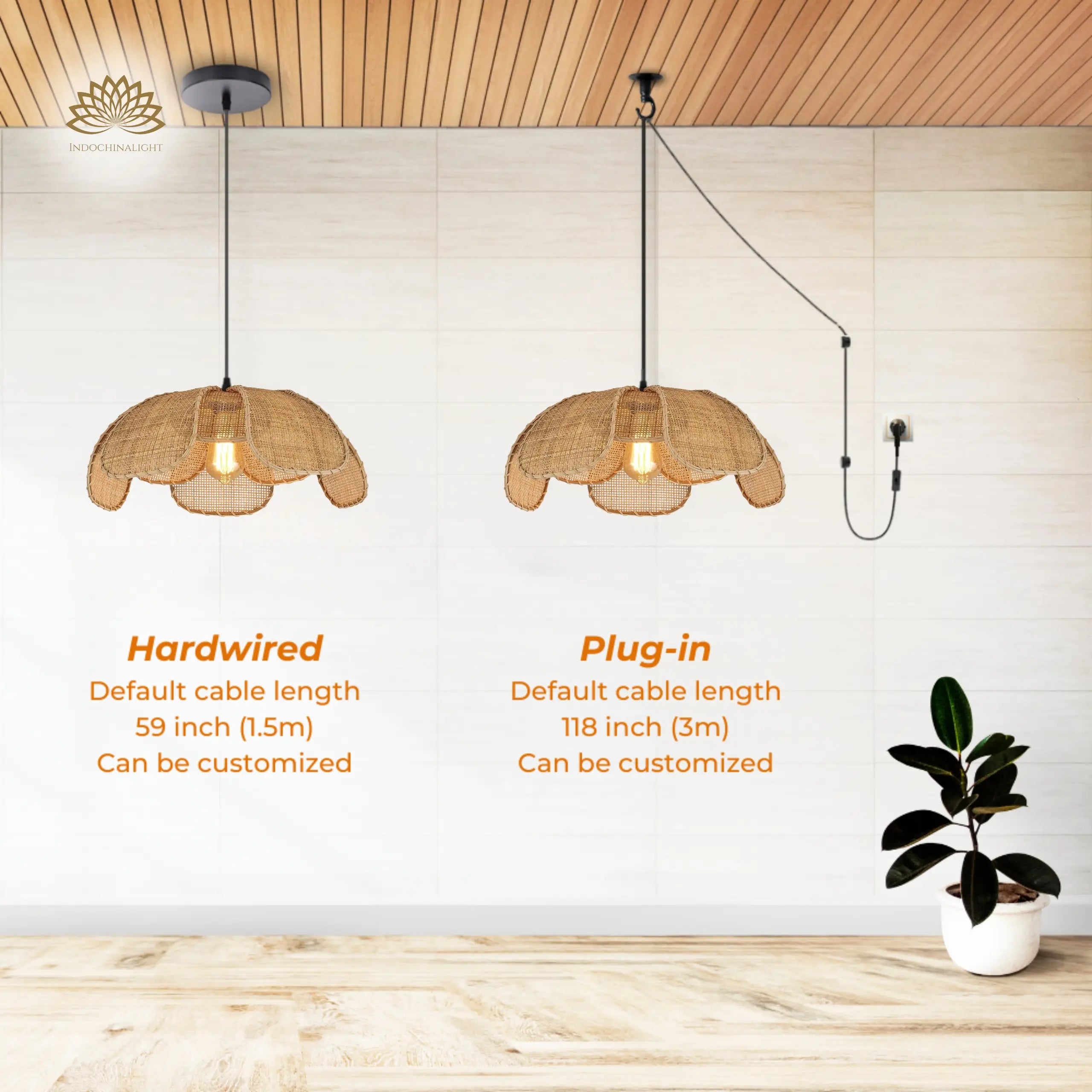 Willa Rattan Flower Ceiling Light