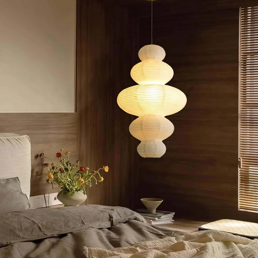 Akari Juni Japanese Wabi Sabi Paper Pendant Light
