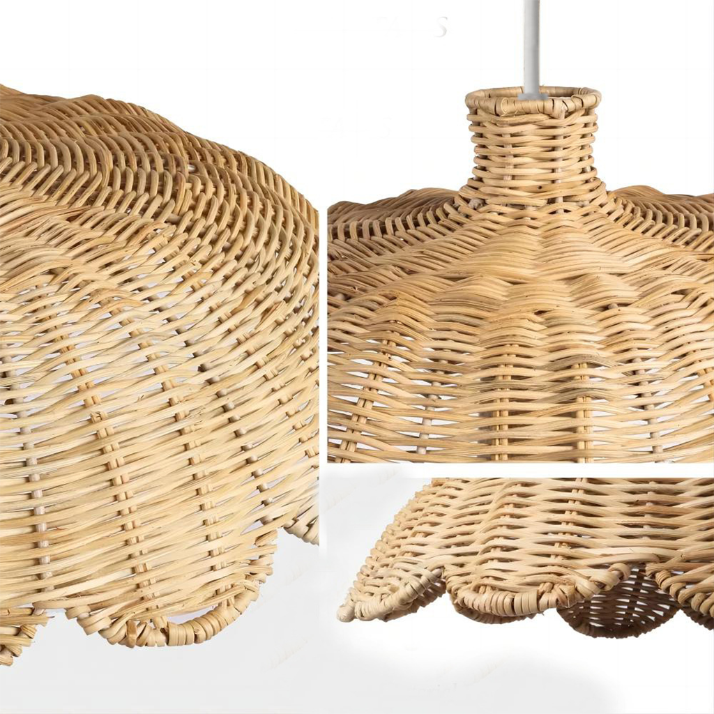 Alice Boho Scallop Rattan Pendant Light