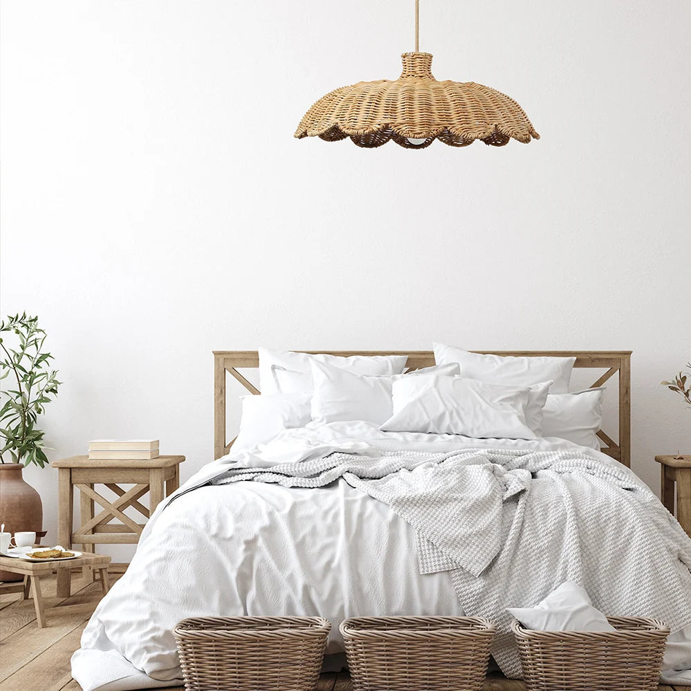 Alice Boho Scallop Rattan Pendant Light